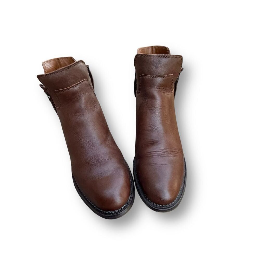 Franco Sarto Women's Brown Leather Ankle Booties Size 8 Casual - Picture 14 of 16